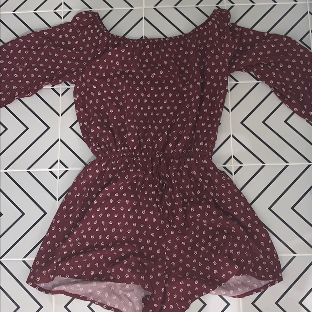 Abercrombie & Fitch maroon with flowers romper